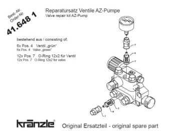 Kränzle 416481 Reparatur Satz Ventile (grün) AZ-Pumpe